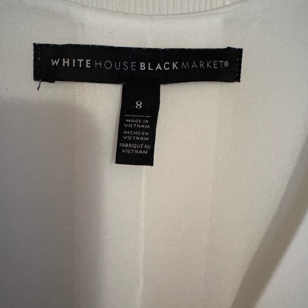 White House Black Market White Sleeveless V-Neck Blouse - Picture 2 of 2
